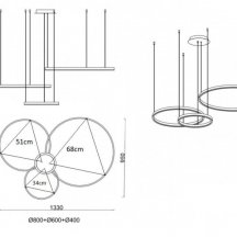 Подвесная светодиодная люстра Kink Light Лаура 08246,36PA(4000K)