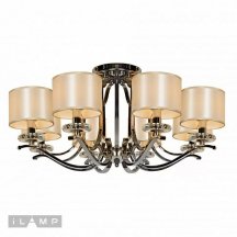 Потолочная люстра iLamp London 88389/8 CR с тканевым плафоном