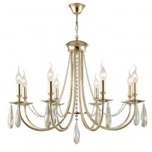 Подвесная люстра Crystal Lux Victoria SP8 Gold/Amber