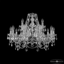 Подвесная люстра Bohemia Ivele Crystal 1411 1411/10+5/240 Ni