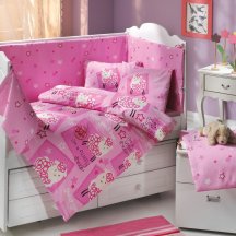 Детское постельное белье розового цвета с покрывалом «LITTLE SHEEP», поплин