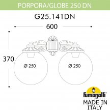 Настенный фонарь уличный Fumagalli GLOBE 250 G25.141.000.BZF1RDN