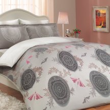 Натуральное семейное постельное белье «ALICE» лилового цвета, сатин