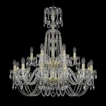 Люстра для натяжного потолка Bohemia Ivele Crystal 1402 1402/12+6/300/XL-91/2d/G