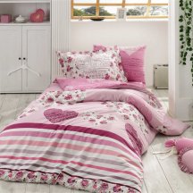 Свадебное семейное постельное белье из поплина «BELLA», фиолетового цвета