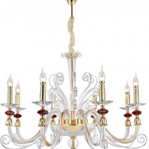 Подвесная люстра Crystal Lux Catarina SP8 V2 Gold/Transparent-Cognac