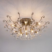 Люстра из Китая Eurosvet 10042 10042/12 античная бронза/прозрачный хрусталь