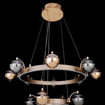 Люстра для натяжных потолков LEON Jelly LE7711/8+4 Gold/Black Chrome