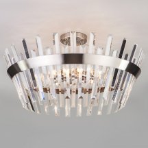 Люстра для натяжных потолков TK Lighting Steccato 10111/8 сатин-никель / прозрачный хрусталь Strotskis