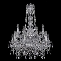 Люстра для гостиной Bohemia Ivele Crystal 1411 1411/10+5/195/h-77/2d/Ni