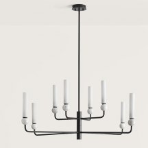 Потолочная люстра Delie C1224/8 Matt black / White marble