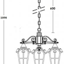 Уличный светильник подвесной Oasis Light PORTO 86170/3 02 Gb