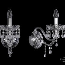 Бра в спальню Bohemia Ivele Crystal  1410B/1/160/XL/Ni/V0300