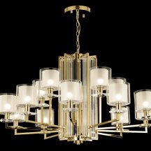 Подвесная люстра Crystal Lux Nicolas SP-PL10+5 Gold/White