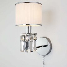 Бра Eurosvet Zaffiro 10099/1 хром/прозрачный хрусталь Strotskis (новый абажур) (Китай)