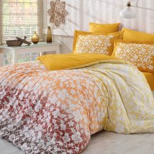 Необычное постельное белье из поплина «MIRA», двуспальное, желтое
