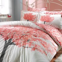 Красивое двуспальное постельное белье «FLORENTINA», персиковое, поплин