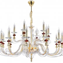 Подвесная люстра Crystal Lux Catarina SP12+6 V2 Gold/Transparent-Cognac