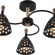 Потолочная люстра Reluce 01515-0.3-03 BK+WOOD