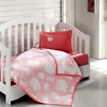 Детский КПБ Hello Kitty BEBE с покрывалом (красный) для новорожденных