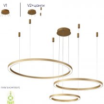 Подвесной светодиодный светильник Crystal Lux Fortuna SP158W Led Gold