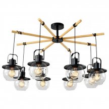 Люстра для натяжного потолка Imex Freedom MD.23044-8-S-BK+WOOD