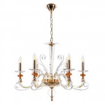 Люстра для спальни Crystal Lux  Catarina SP6 V2 Gold/Transparent-Cognac
