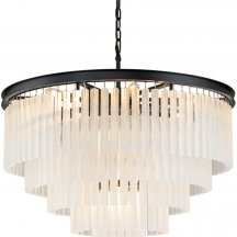 Подвесная люстра 1920s Odeon KR0387P-10A black/frost Подвесная люстра 1920s Odeon KR0387P-10A black/frost
