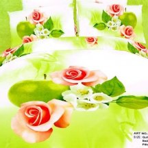 Свадебное кпб сатин 2 спальный (розы на салатовом)
