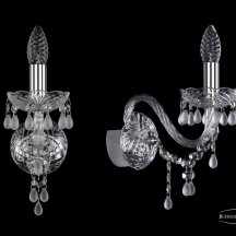 Бра в спальню Bohemia Ivele Crystal 1410 1410B/1/160/Ni/V0300