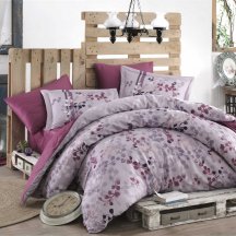 Натуральное лиловое постельное белье «IRMA» из сатина, евро