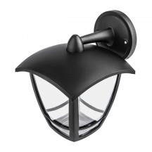 Садово-парковый светильник ЭРА «Дели 2» НБУ 07-40-002 черный 4-гранный настенный IP44 Е27 max 60Вт Б0051186