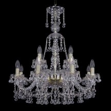Люстра для натяжного потолка Bohemia Ivele Crystal 1409 1409/8+4/240/XL-76/G