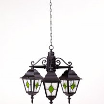 Уличный светильник подвесной Oasis Light QUADRO M lead GLASS 79970MlgG/3 Bl