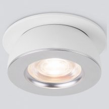 Встраиваемый светодиодный светильник Elektrostandard Pruno 25080/LED белый/серебро a060946