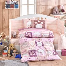 Фиолетово-розовое постельное белье из поплина «SNOOPY» с одеялом, детское