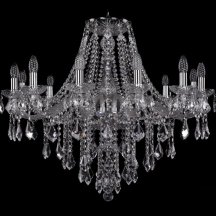 Люстра для натяжных потолков Bohemia Ivele Crystal 1415 1415/12/300/Ni/Leafs