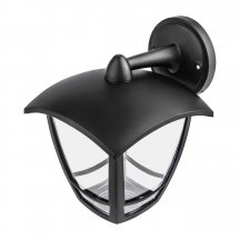 Садово-парковый светильник ЭРА «Дели 2» НБУ 07-40-002 черный 4-гранный настенный IP44 Е27 max 60Вт Б0051186