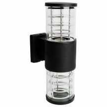 Светильник садово-парковый Feron.ONE DH0802-P, на стену вверх/вниз,  E27 230V, черный пластик