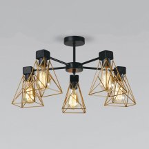 Элитная потолочная люстра Eurosvet Trappola 70107/5 черный/латунь