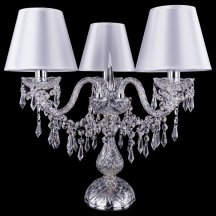 Настольная лампа с абажуром Bohemia Ivele Crystal 1403 1403L/3/141-39/Ni/SH21-160