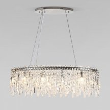 Люстра для натяжного потолка Eurosvet Blitz 60159/10 хром/ прозрачный хрусталь Strotskis