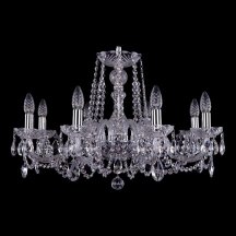 Люстра для натяжного потолка Bohemia Ivele Crystal 1402 1402/8/240/Ni