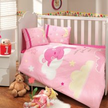 Прикольное розовое постельное белье с одеялом «SLEEPER» из поплина, детское