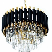 Подвесная люстра Lumina Deco Funneli LDP 6003-400 BK+F.GD