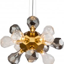 Подвесная люстра DeLight Collection KR1197 KR1197P-12 brass, smoky/clear