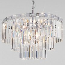 Подвесная люстра Eurosvet Elegante 10130/8 хром/прозрачный хрусталь Strotskis