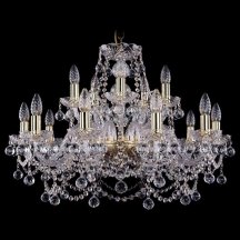 Элитная подвесная люстра Bohemia Ivele Crystal 1411 1411/10+5/240/G/Balls