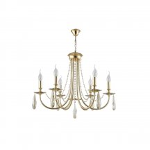Подвесная люстра Crystal Lux Victoria SP6 Gold/Amber