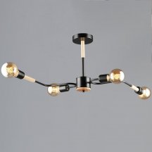 Люстра Reluce 10070-0.3-04 BK+WOOD